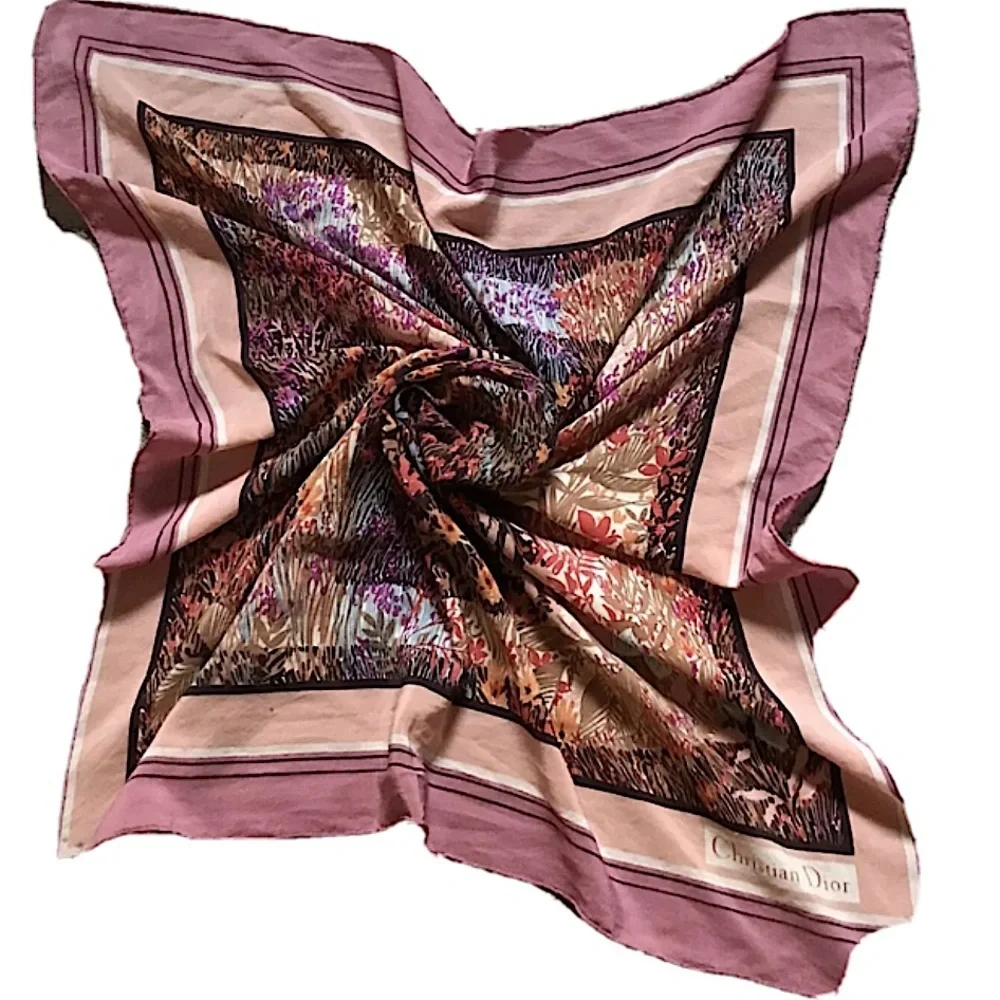 🎆very RARE Vintage CHRISTIAN DIOR silk scarf made in France